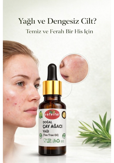 Safvital Çay Ağacı Yağı 20 Ml Cilt Dengeleyici Bakım Yağı Temiz Görünüm Ve Ferah His İçin