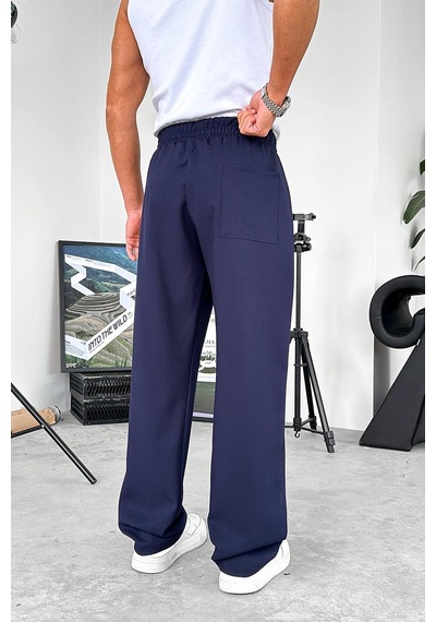 Lacivert Dokulu Soft Jogger Pantolon Lacivert