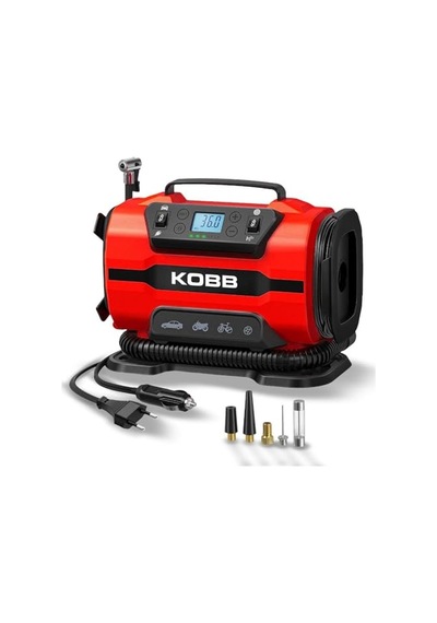 Kb301 Dijital Lastik Şişirme Pompası, 12v/220v, 150 Psı, 35l/dk Hava Akışı, Led Ekran, Siyah, 1.6kg Diğer