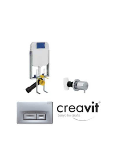 Creavit Gr5001 Asma Klozet Gömme Rezervuarı 3 Lü Set