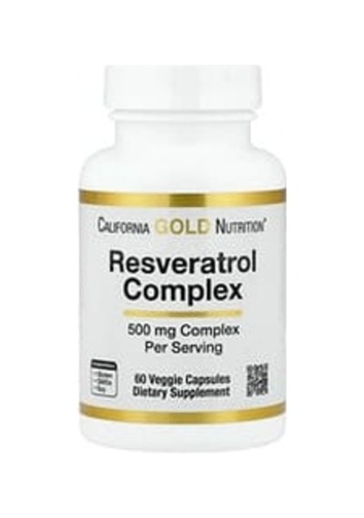 California Gold Nutrition, Resveratrol Complex With Grape Seed Extract, Red Wine Extract, And Trans-resveratrol, 60 Veg Capsules Aromasız