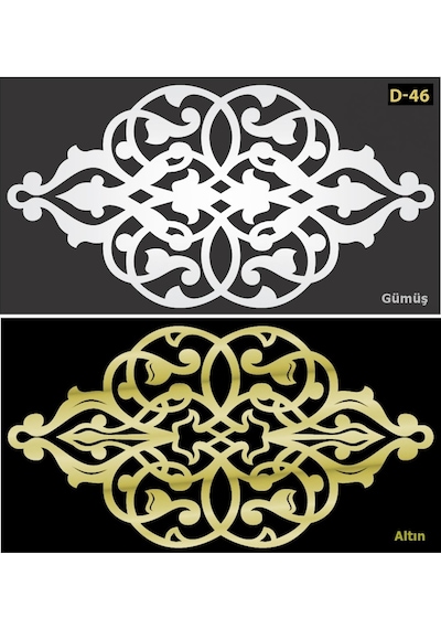 Eymenyapimarket Dekoratif Aynalı Pleksi Mobilya Dolap Süsü 48 X 25 Cm D-46 (177371574)