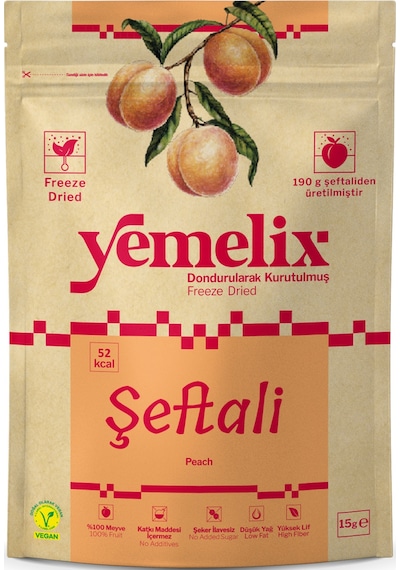 Freeze Dried Şeftali Kuru Meyve Cipsi - Dondurularak Kurutulmuş Şeftali 15g 15 G