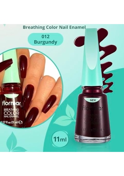 Nefes Alan Parlak Oje- Breathing Nail Enamel- 012 Burgundy- 8682536032636