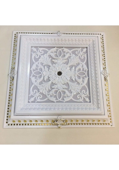 Diecor Led Döşenebilir Saray Tavan Avize Göbeği Beyaz-altın 72 X 72 Model:xa281