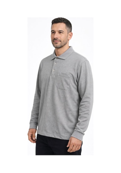 Classics Men Simenti Regular Fit Polo Yaka Uzun Kol Sweatshirt - 7567 Gri