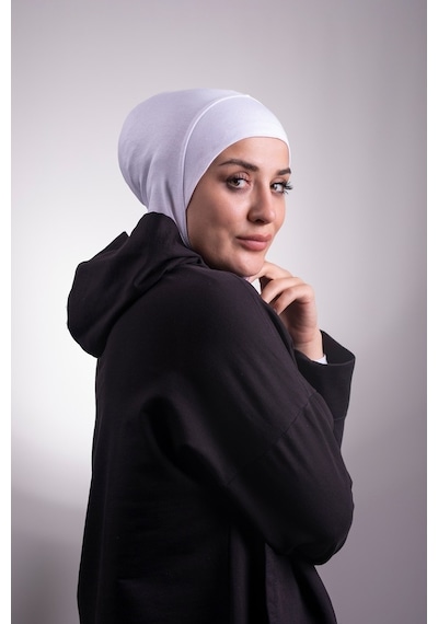 Hürrem Bone Beyaz Pratik Hazır Geçmeli Bone Viskon Kumaş Hijab Spor 2106_42 Beyaz