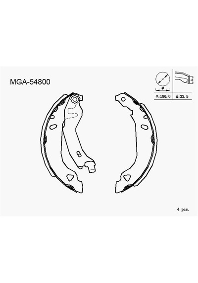 MGA 54800 KAMPANA BALATA TEMPRA TIPO PUNTO 93- 180x32