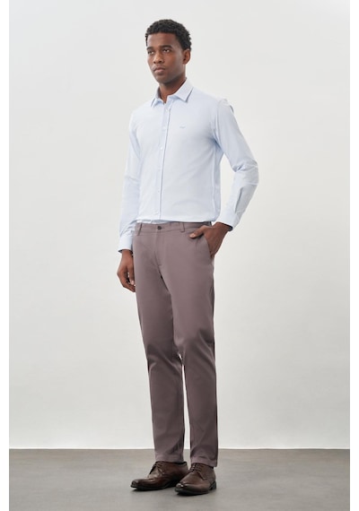 İmza Füme Düz Armürlü Pamuklu Yan Cep Comfort Fit Casual Pantolon 1003245169 Füme