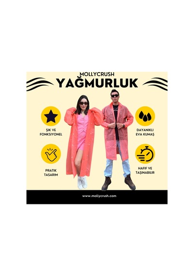 Mollycrush Unisex Su Rüzgar Geçirmez Katlanabilir Kapüşonlu Çıtçıt Düğmeli Eva Kırmızı Yağmurluk Mercan Mollycrush Unisex Su Rüzgar Geçirmez Katlanabilir Kapüşonlu Çıtçıt Düğmeli Eva Kırmızı Yağmurluk Mercan