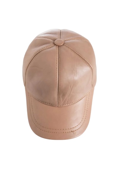 Unisex %100 Deri Arkadan Ayarlanabilir Baseball Kep Şapka Bej