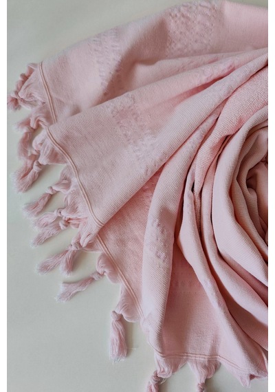 Açık Pembe Çizgili Havlu Peştemal 90x170cm - Yumuşak Plaj Havlusu- %100 Pamuk Acıkpembe Açık Pembe