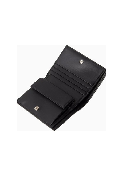 Marni Bifold Calfskin Deri Cüzdan, El Dikişli Logo Detaylı Siyah