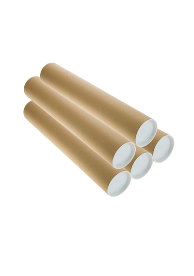 Postüp 5 Adet Kapaklı Silindir Kutu Karton Rulosu 5 Cm X 45 Cm