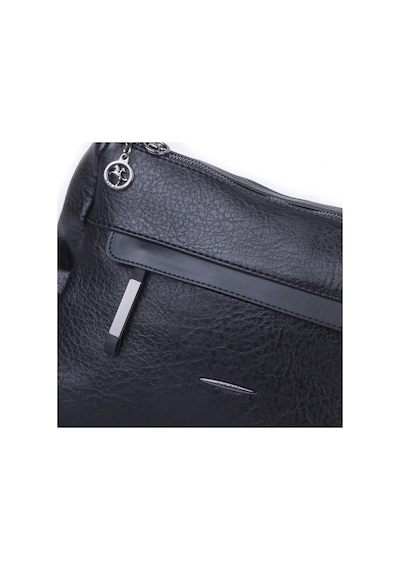 Nas Bag Çok Gözlü Yumuşak Ve Hafif Yapılı Çift Askılı Omuz Ve Çapraz Çanta 30x24 Cm Siyah Victoria
