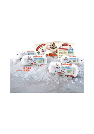 Kavurma Pişmiş Barf Köpek Maması 12 Kg - 1000 G X 12