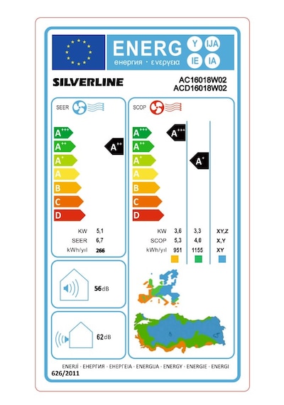 Silverline AC16018 A++ 18.000 Btu Dahili Wi-fi Duvar Tipi Inverter Klima