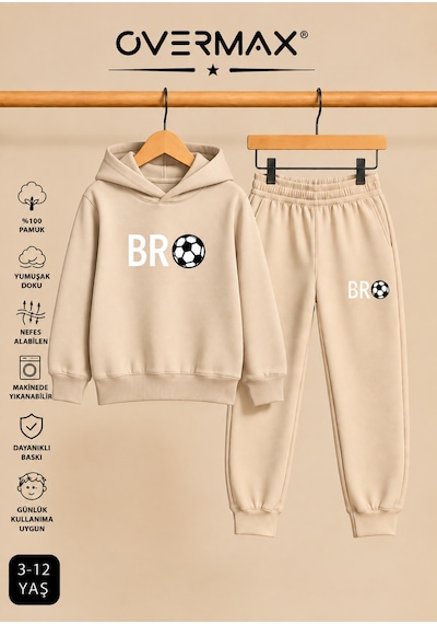 Overmax Çocuk Bro Futbol Baskılı Kapüşonlu Sweatshirt Eşofman Takımı- 3-12 Yaş Bej-bej - 922545546 Bej-bej Overmax Çocuk Bro Futbol Baskılı Kapüşonlu Sweatshirt Eşofman Takımı- 3-12 Yaş Bej-bej - 922545546 Bej-bej
