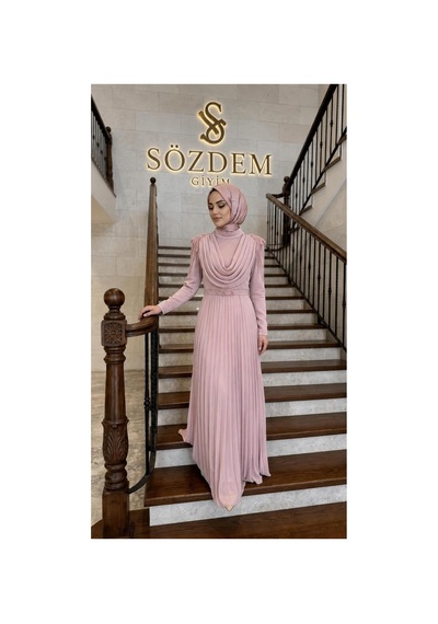 Tane Piliseli Taş Detaylı Abiye Pembe - 896242668 Pembe