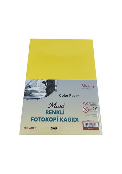 Masis A4 Renkli Fotokopi Kağıdı 100 Lü Sarı