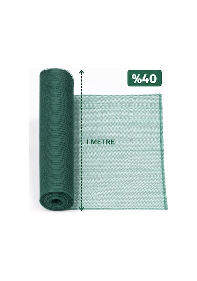 %40 Gölgelik File 1 Metre X 50 Metre Bahçe Gizleme Ağı Bahçe Çit Örtüsü Meyve Ağacı Örtüsü Yeşil