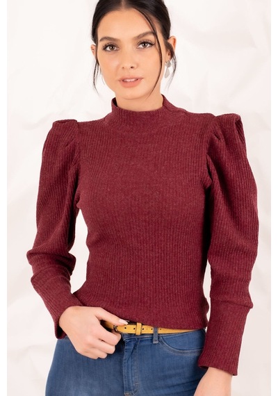 Armonika Kadın Bordo Karpuz Kol Triko Kazak Arm-20k001103
