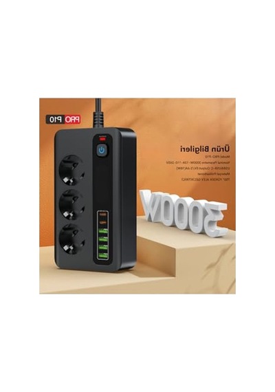 Akım Korumalı 3000w Çoklu Priz, Hızlı Şarj Destekli