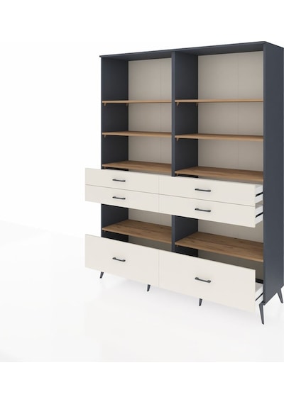 Hyperion Gardrop 8 Raflı 6 Çekmeceli 176x44x221 Antrasit-çam/aytaşı Çam/aytaşı Hyperion Gardrop 8 Raflı 6 Çekmeceli 176x44x221 Antrasit-çam/aytaşı Çam/aytaşı