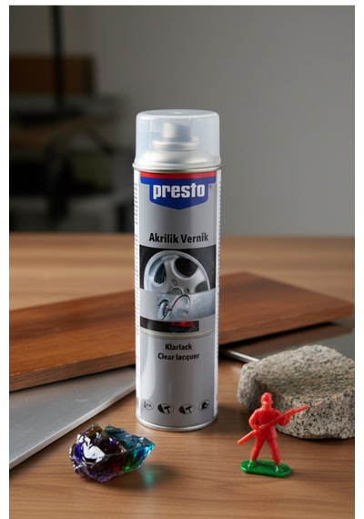 Presto Sprey Boya Parlak Akrilik Vernik,sprey,parlak,mat,satin,plastik,yüzey Astarı Parlak Vernik