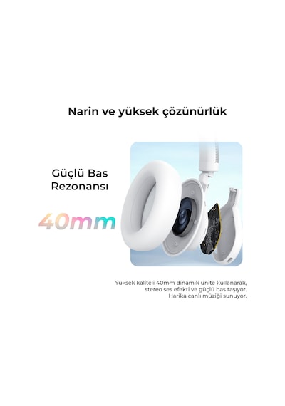 Bix Soundcraft H1 ANC Kablosuz Kulak üstü Bluetooth 5.3 Kulaklık
