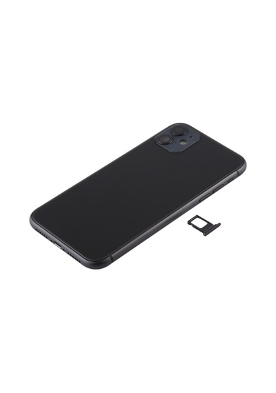 Cbtx Apple Uyumlu iPhone 11 Pil Arka Kapağı Yan Tuşlar, Kart Tepsisi, Güç + Ses Esnek Kablosu Siyah