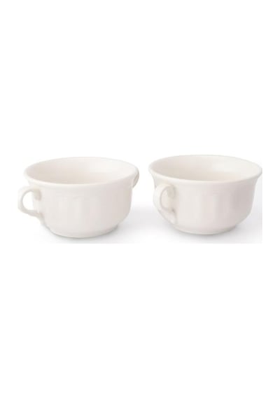Çift Kulplu Çorba Kasesi Porselen Çorbalık Hazır Çorba Kasesi 11 Cm Beyaz