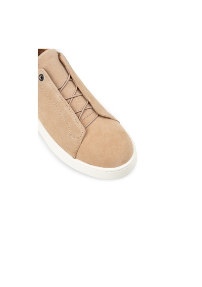 Deery Erkek Gizli Bağcıklı Hakiki Süet Bej Sneaker - 04444mbeje01