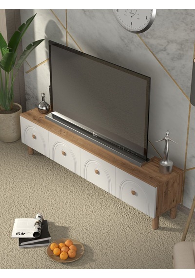 Bohem Tarz 180 Cm 4 Kapaklı Mdf Kapak Tv Ünitesi Atlantikçam