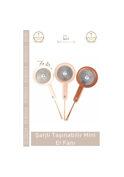 Elfanı Şarjlı Usb Girişli 3 Kademeli Hız Ayarlı Güçlü Motorlu Sessiz Taşınabilir Mini El Fanı