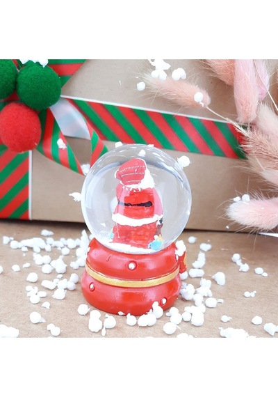 Dekoratif Yılbaşı Yeni Yıl Işıklı Noel Baba Ve Noel Ağacı 6'lı Set Kar Küre Işıklı Özel Tasarım 6 Cm Kar Küresi
