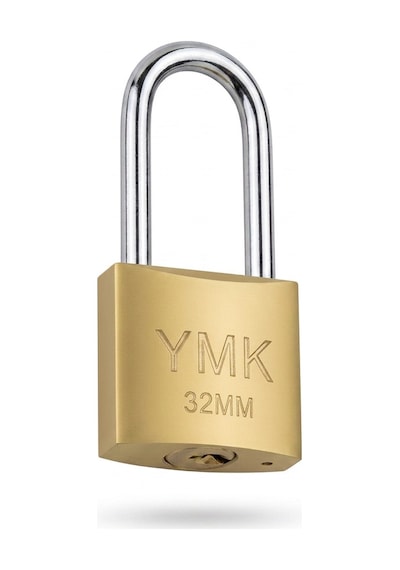Ymk Sarı Boyalı Uzun Kancalı Döküm Asma Kilit 32mm