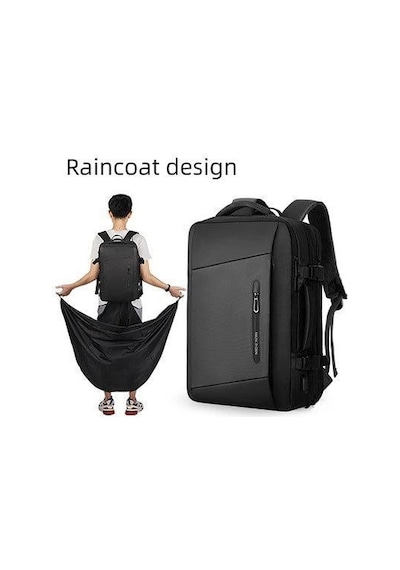 Mark Ryden Expandos Laptop Sırt Çantası Genişletilebilir İç Hacim Şarj Kiti Yağmurluk Mr9299 Yy00 Siyah