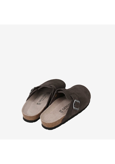 Terlik Erkek G106581 Genuins Rıva Velour Dark Grey Gri