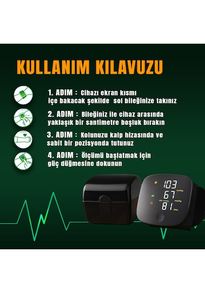 Mayf Türkçe Konuşan Bilekten Ölçer Tam Otomatik Tansiyon Aleti
