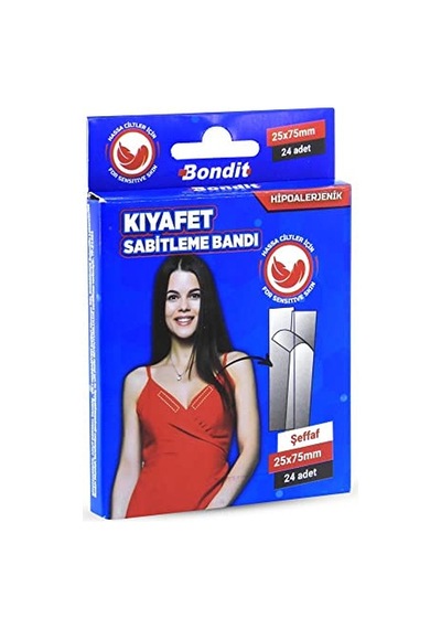 Bondit Dekolte Takı Kıyafet Elbise Kaydırmaz Sabitleme Bandı 24adet Genel