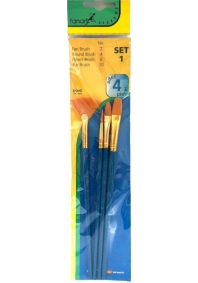 Academy Set-1 Sentetik Fırça Seti 4'lü Fırça 4lü Seri 500