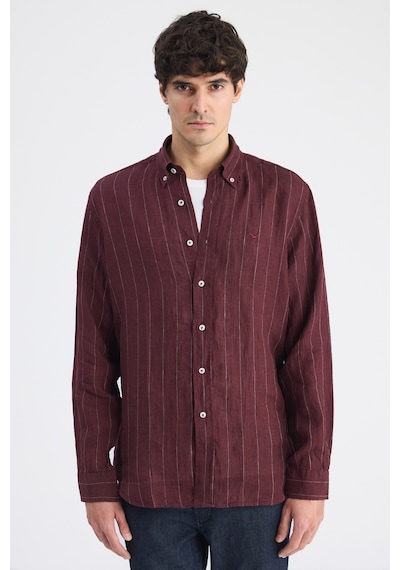 D'S Damat Ds Damat Comfort Bordo Çizgili Gömlek 6hc02hd45304m Çok Renkli