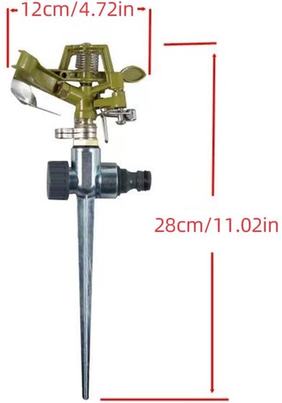 Metal Gövde Kazıklı Çat Çat Fıskiye 30-360 Derece Ayarlanabilir 320m2 Sulama