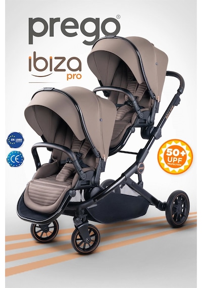 Prego İbiza New Pro İkiz Bebek Arabası Kahve