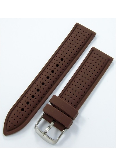 Kahverengi Kokusuz Silikon 22Mm Saat Kordonu Yumuşak Spor Kayışı