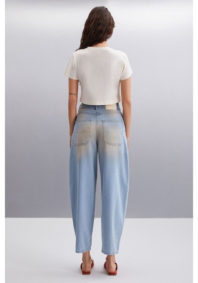 Ethıquet IRMA 100% Pamuk Kadın Crop Vanilya T-Shirt