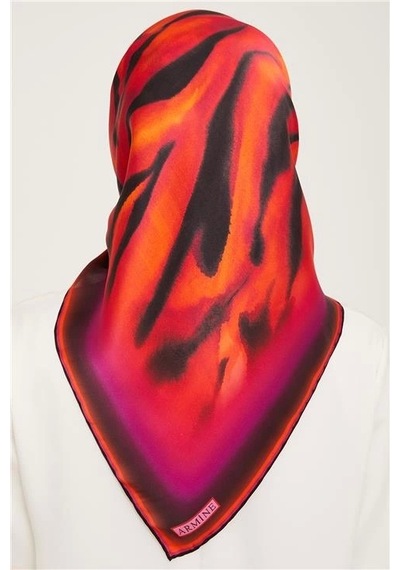 Armine Twill İpek Eşarp 23ka9020 13 Turuncu