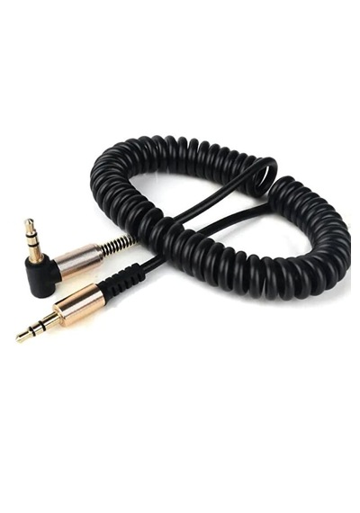 Tüm Cihazlarla Uyumlu Siyah Altın Uçlu Araç Müzik Ses Kablosu Stereo Aux Kablo 1 Mt - 3.5mm