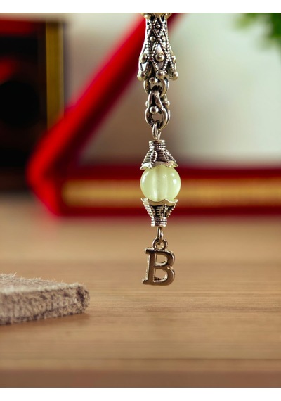 Kedi Gözü Tesbih Gece Karanlıkta Parlayan Model Kişiye Özel Harfli Hediyelik Tesbih Küre Kesim Fosforlu Tesbih Açık Kahverengi